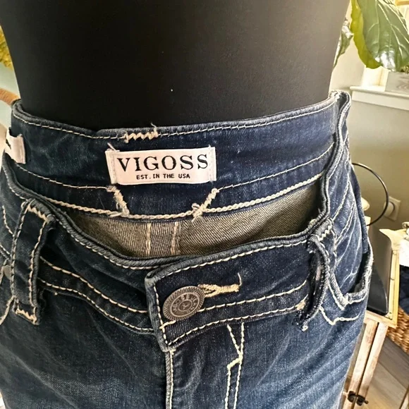 Vigoss Women's Dark Blue Boot Cut Jeans - Picture 3 of 6